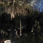 Totem pole, chandelier Carlsbad Caverns